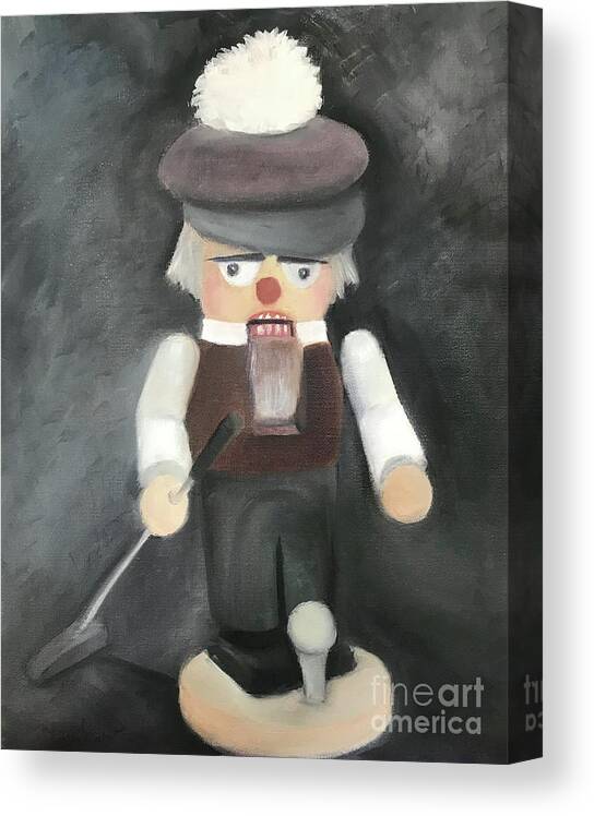 Nutcracker Canvas Print featuring the painting Tee Time by Sheila Mashaw