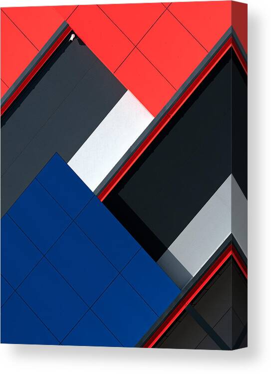 Color Canvas Print featuring the photograph Tetris Facade by Tomasz Buczkowski (tomush)