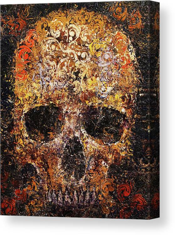 Texture Canvas Print featuring the painting Textured Skull by Michael Creese