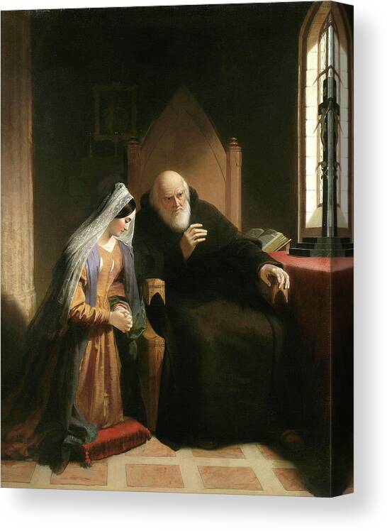 Oil Painting Canvas Print featuring the photograph The Confessional by The New York Historical Society