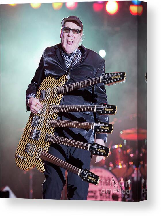 Rick Nielsen Canvas Print featuring the photograph The Five Neck Hamer by Billy Knight