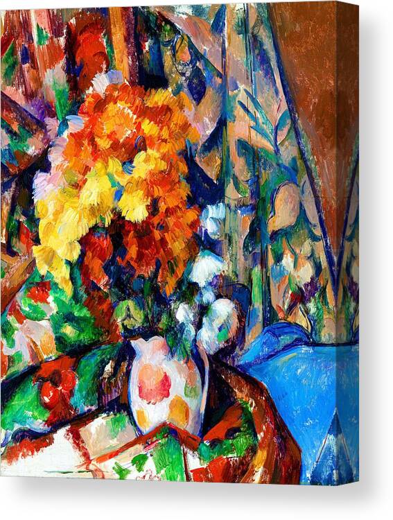 Flowers Canvas Print featuring the drawing The Flowered Vase By Paul by Dec925