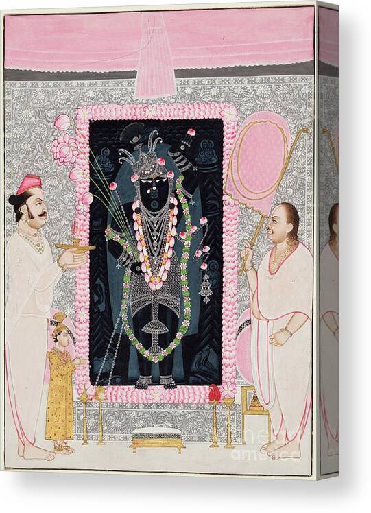 Celebration Canvas Print featuring the drawing The Head Priest Tilakayat by Heritage Images