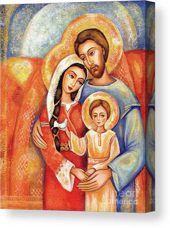 Holy Family Canvas Print featuring the painting The Holy Family by Eva Campbell