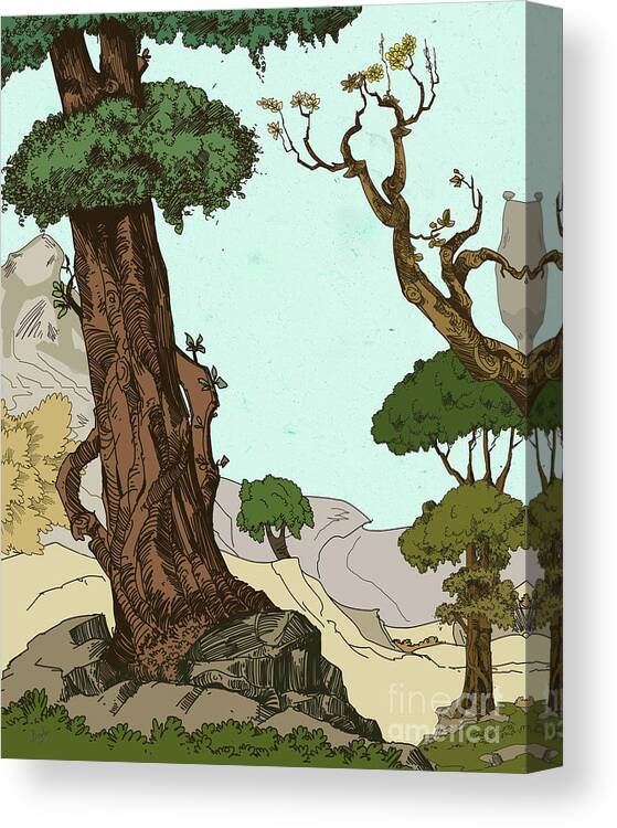 Living Canvas Print featuring the digital art The Living Nature 3 by Peter Awax