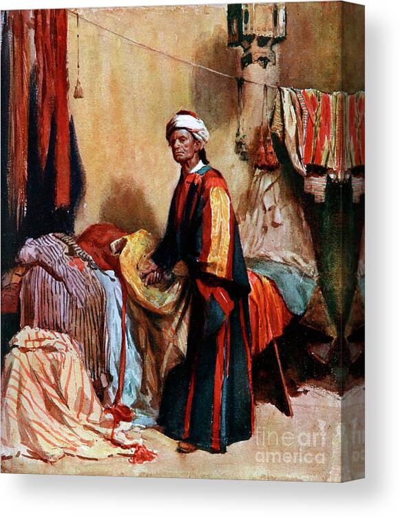 Headwear Canvas Print featuring the drawing The Merchant, 1908-1909.artist Hely by Print Collector