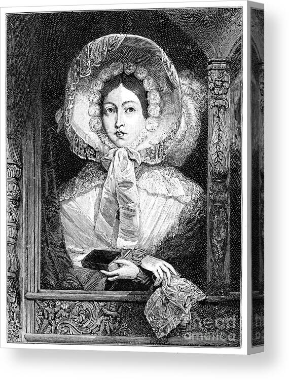 Engraving Canvas Print featuring the drawing The Queen In The Royal Gallery, C1850s by Print Collector