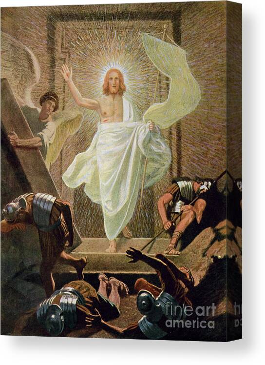 Miraculous Canvas Print featuring the painting The Resurrection of Christ by Gebhard Fugel by Gebhard Fugel