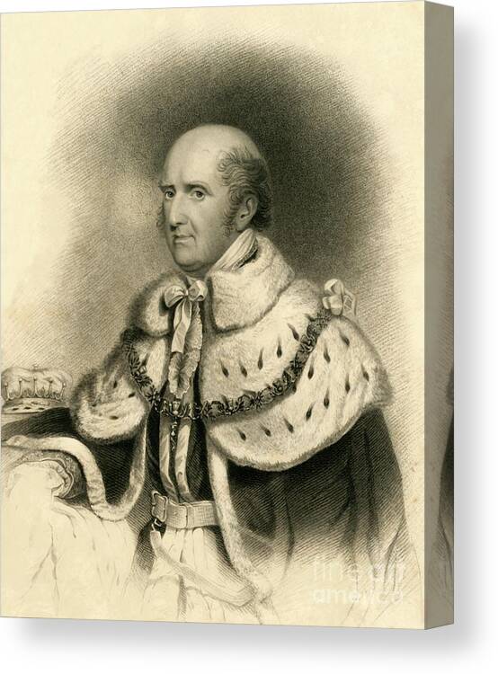 Engraving Canvas Print featuring the drawing The Right Honorable Henry Nevill by Print Collector
