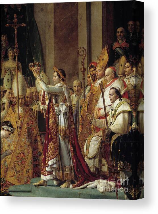 Coronation Canvas Print featuring the painting The Rite Of Napoleon Detail Of Napoleon Wearing The Crown by Jacques Louis David
