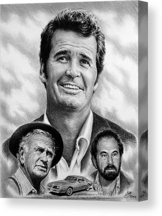 The Rockford Files Canvas Print featuring the drawing The Rockford Files by Andrew Read