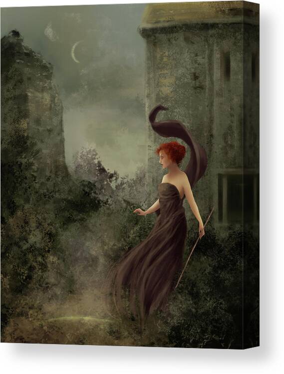 The Witch Of Endor Canvas Print featuring the digital art The Witch Of Endor by Mary Manning