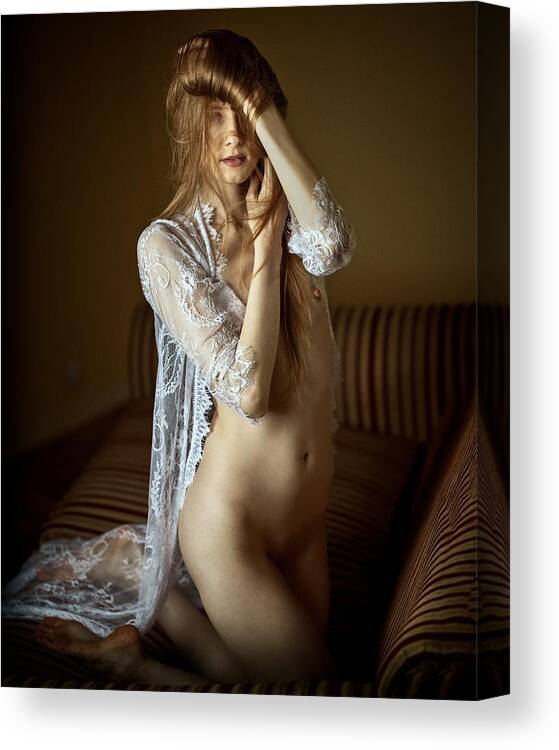 Woman Canvas Print featuring the photograph The Year Of Innocence by Franky De Meyer