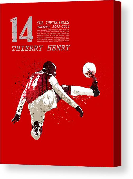 World Cup Canvas Print featuring the painting Thierry henry by Art Popop