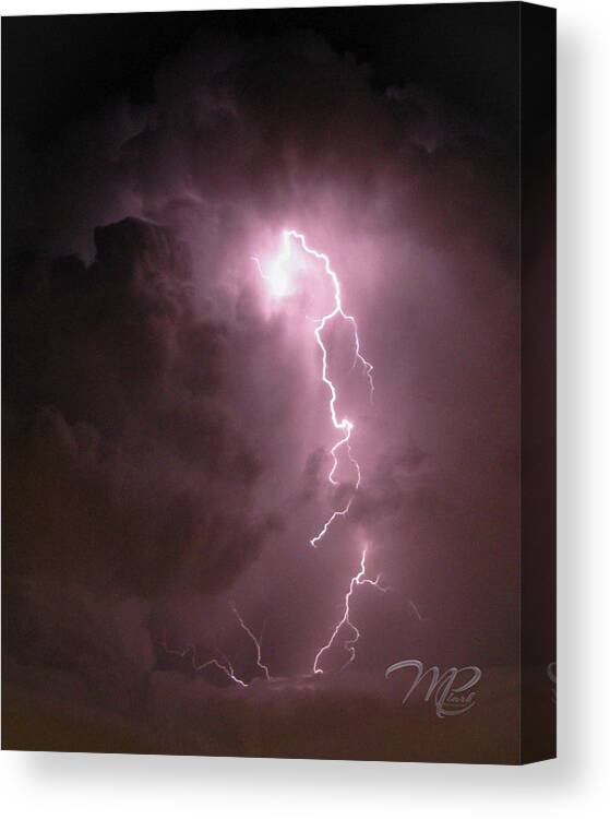 Lightning Canvas Print featuring the photograph Three Faces of God by Marlenda Clark