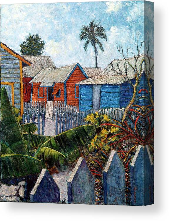 Clapboard House Canvas Print featuring the painting Tin Roofs And Clapboard by Ritchie Eyma