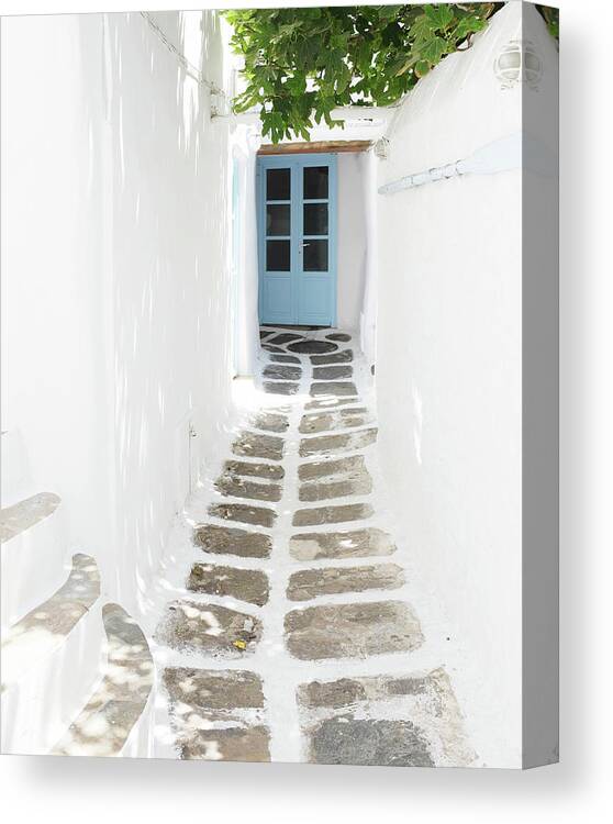 Greece Canvas Print featuring the photograph Tiny Street by Lupen Grainne