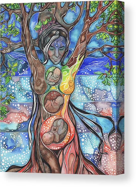 Tree Of Life Canvas Print featuring the painting Tree of Life - Cha Wakan by Tamara Phillips