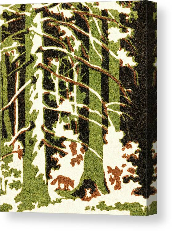 Campy Canvas Print featuring the drawing Trees in the winter by CSA Images