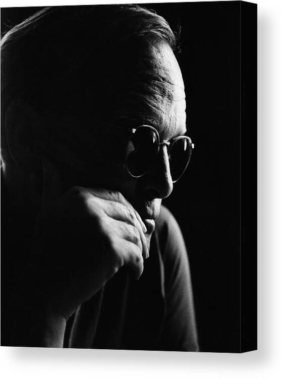 Author Canvas Print featuring the photograph Truman Capote: Artistic Portrait In Glasses by Globe Photos