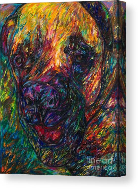 #dogs #dogsofinstagram #dog #dogstagram #puppy #doglover #dogoftheday #instadog #doglovers #doglife #pets #love #puppylove #puppies #pet #puppiesofinstagram #dogsofinsta #cute #instagram #of #petsofinstagram #dogslife #doggo #animals #ilovemydog #cats #doglove #petstagram #dogphotography #cutedogs Canvas Print featuring the drawing Tyson by Jon Kittleson