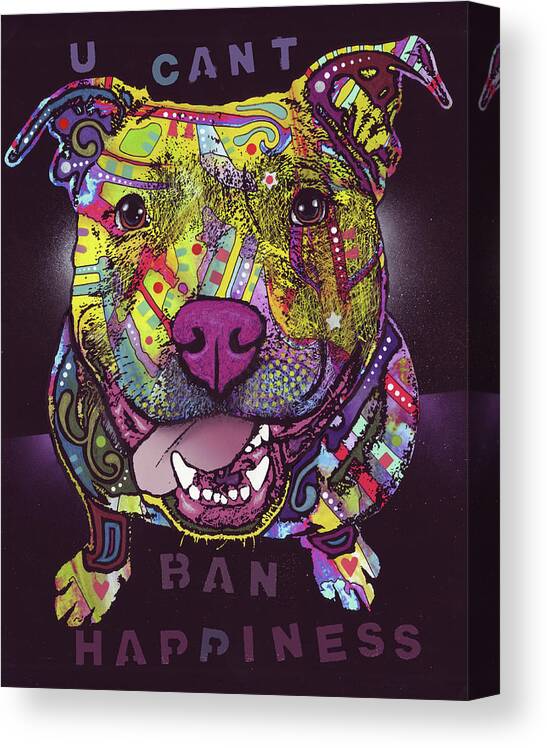 U Cant Ban Happiness Canvas Print featuring the mixed media U Cant Ban Happiness by Dean Russo