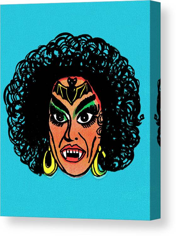 Afraid Canvas Print featuring the drawing Ugly woman by CSA Images
