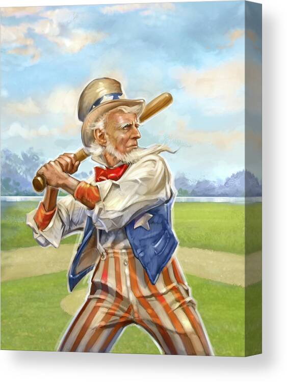 Uncle Sam Canvas Print featuring the mixed media Uncle Sam by Rob Johnson