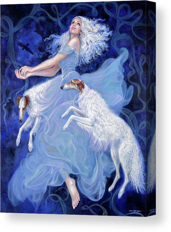 Borzoi Canvas Print featuring the painting Vapor by Barbara Tyler Ahlfield