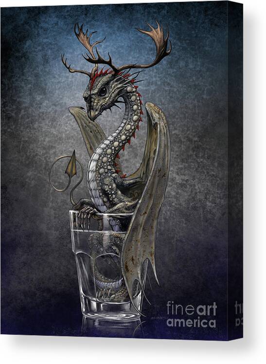 Vodka Canvas Print featuring the digital art Vodka Dragon by Stanley Morrison
