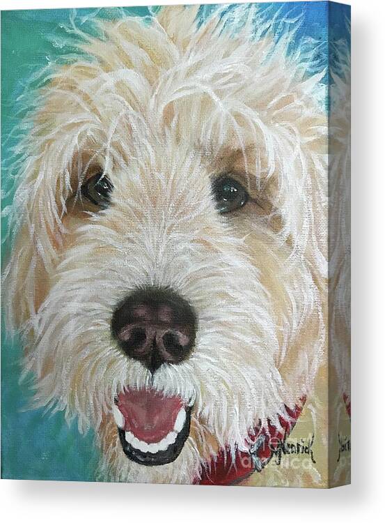 Pet Canvas Print featuring the painting Walter by M J Venrick