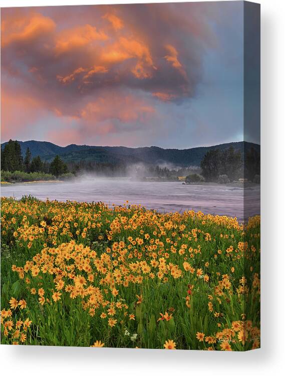 Idaho Scenics Canvas Print featuring the photograph Warm River Sunset by Leland D Howard