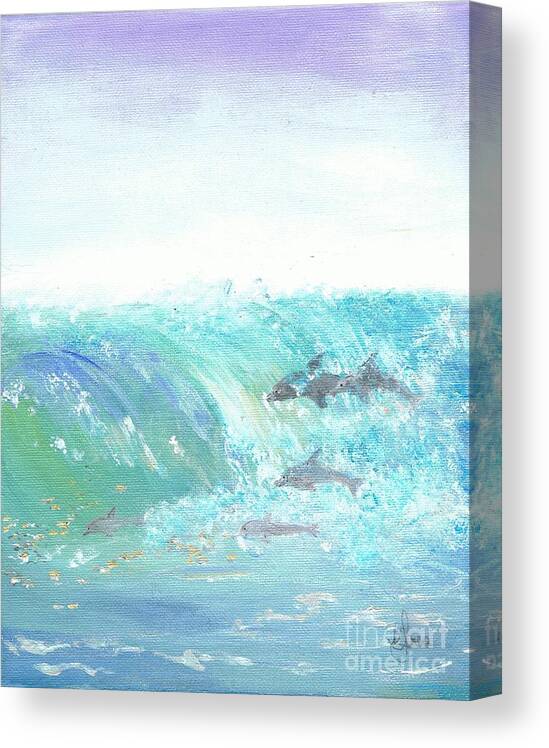 Wave Front Canvas Print featuring the painting Wave Front by Karen Jane Jones