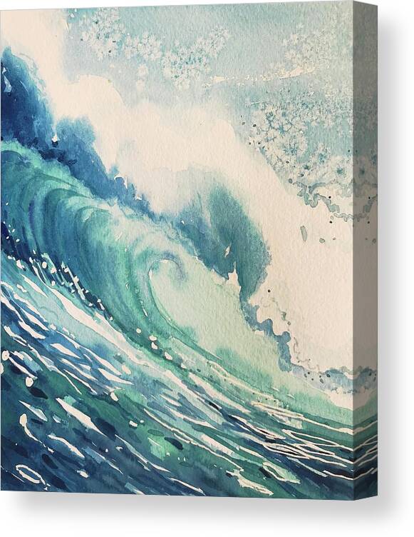 Carmel Canvas Print featuring the painting Waves by Luisa Millicent