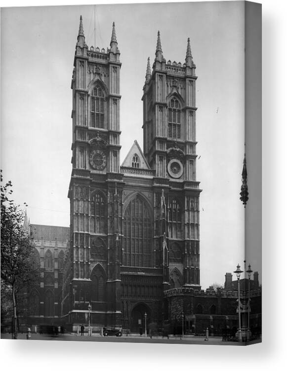Architectural Feature Canvas Print featuring the photograph Westminster Abbey by Fox Photos