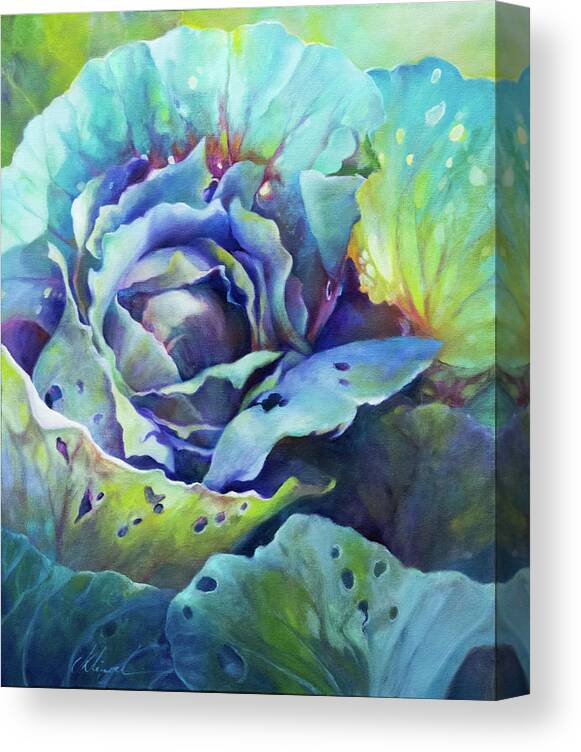 Winner Canvas Print featuring the painting Cabbage Story 3 by Carol Klingel