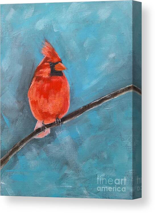 Painting Canvas Print featuring the painting Cardinal #1 by Lisa Dionne