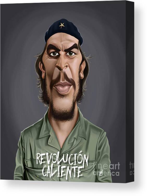 Illustration Canvas Print featuring the digital art Celebrity Sunday - Che Guevara #1 by Rob Snow