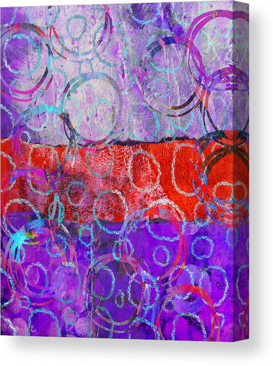 Abstract Collage Canvas Print featuring the mixed media Circle Dance 2 by Nancy Merkle