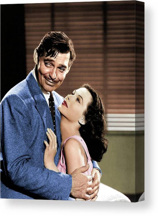 Clark Gable Canvas Print featuring the photograph Clark Gable and Hedy Lamarr #1 by Movie World Posters