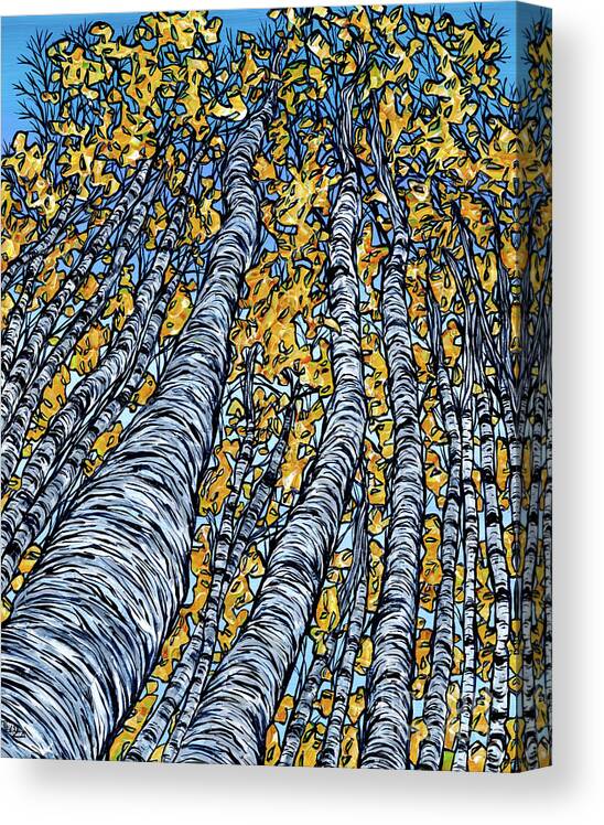 Aspens Canvas Print featuring the painting Colorado Aspens #1 by Tracy Levesque