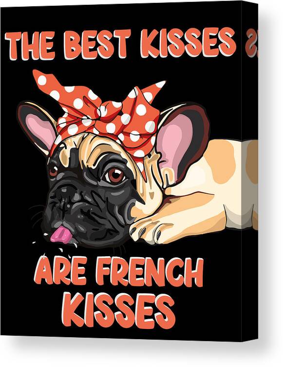 Bulldogs Canvas Print featuring the digital art fun for the best French Bulldog Mom #1 by Toms Tee Store