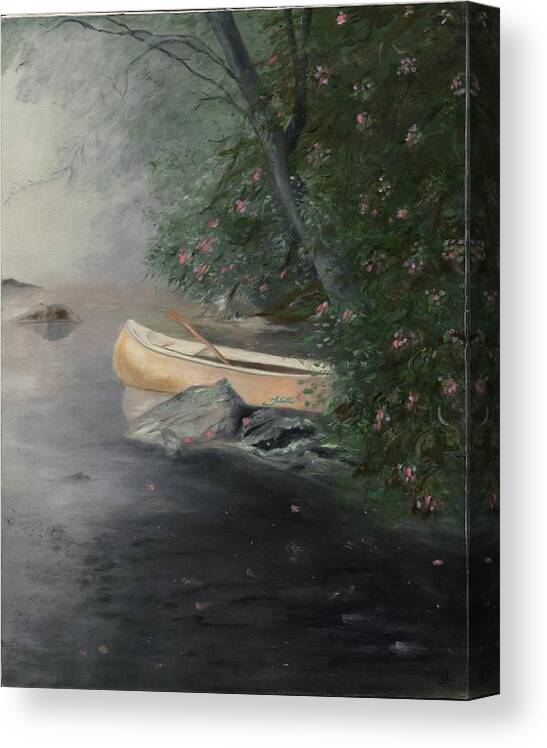 Canoe Canvas Print featuring the painting Lazy Afternoon by Juliette Becker