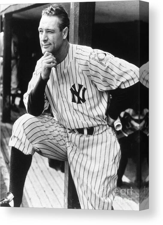 People Canvas Print featuring the photograph Lou Gehrig #1 by National Baseball Hall Of Fame Library