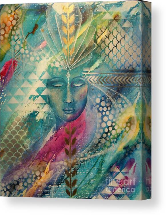 Painting Canvas Print featuring the painting Meditation 4 #1 by Reina Cottier