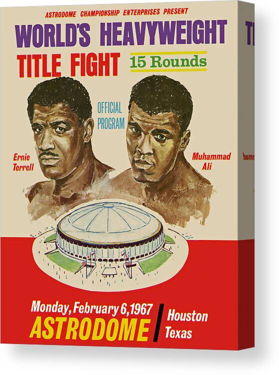 Poster Canvas Print featuring the painting Mohammed Ali vs Ernie Terrell 1967 Fight by MotionAge Designs