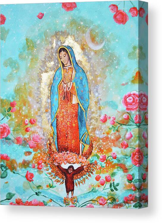 Lady Of Guadalupe Canvas Print featuring the painting Our Lady of Guadalupe by Ashleigh Dyan Bayer