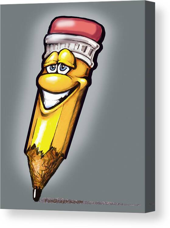 Pencil Canvas Print featuring the digital art Pencil #1 by Kevin Middleton