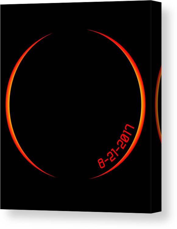 Funny Canvas Print featuring the digital art Solar Eclipse 2017 #1 by Flippin Sweet Gear