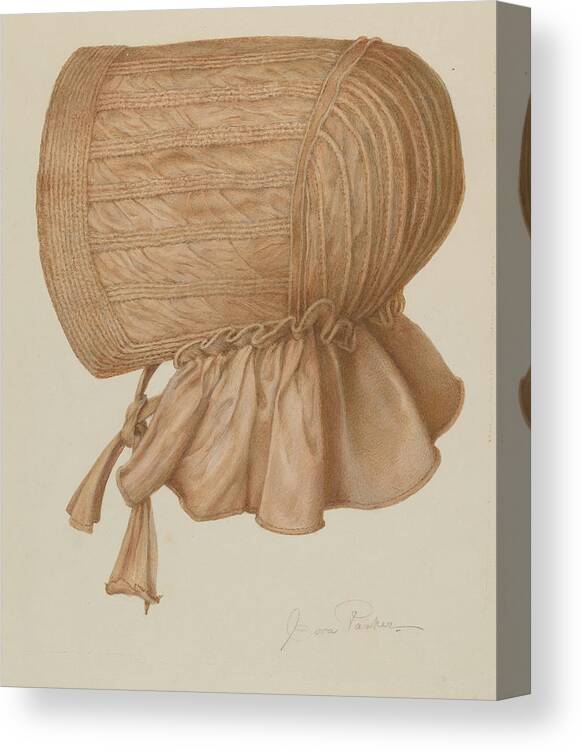  Canvas Print featuring the drawing Sun Bonnet #1 by Cora Parker
